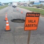 Obras começam em trecho da BR-101 onde cratera interditou faixas em Jaboatão