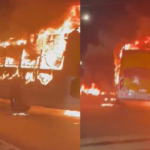 Criminosos teriam colocado fogo em ônibus com passageiros dentro durante protesto no Recife